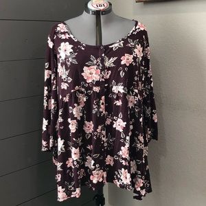 Torrid floral long sleeve t shirt hi lo style 4
